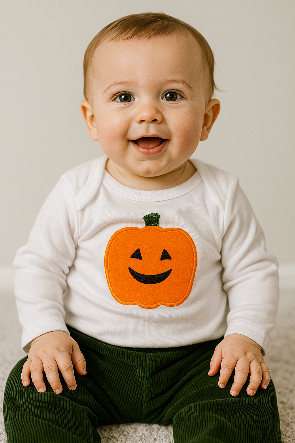 Long-sleeve bodysuit-Jack-o-lantern