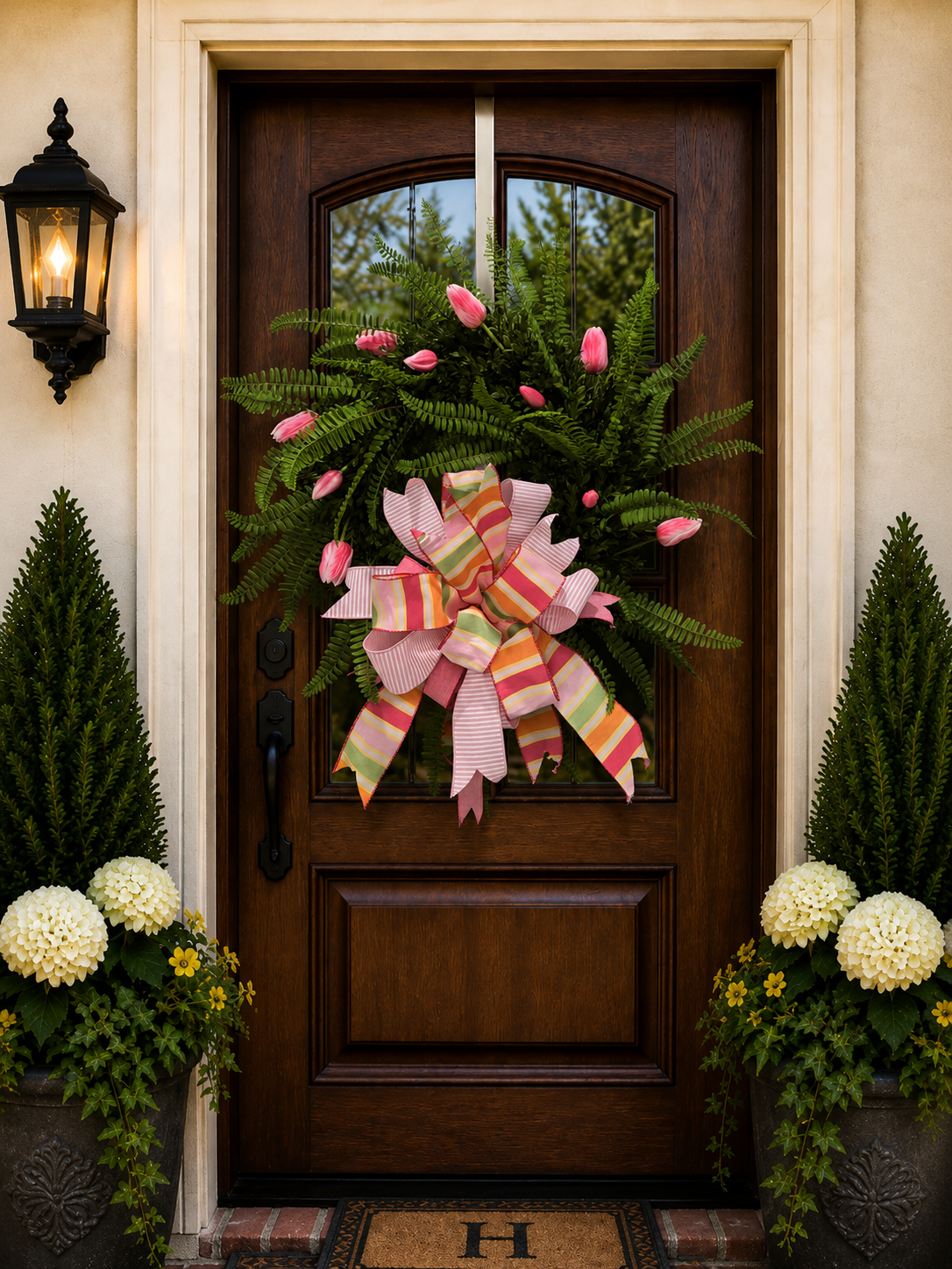 26" Tea Leaf/Fern/Tulip Wreath