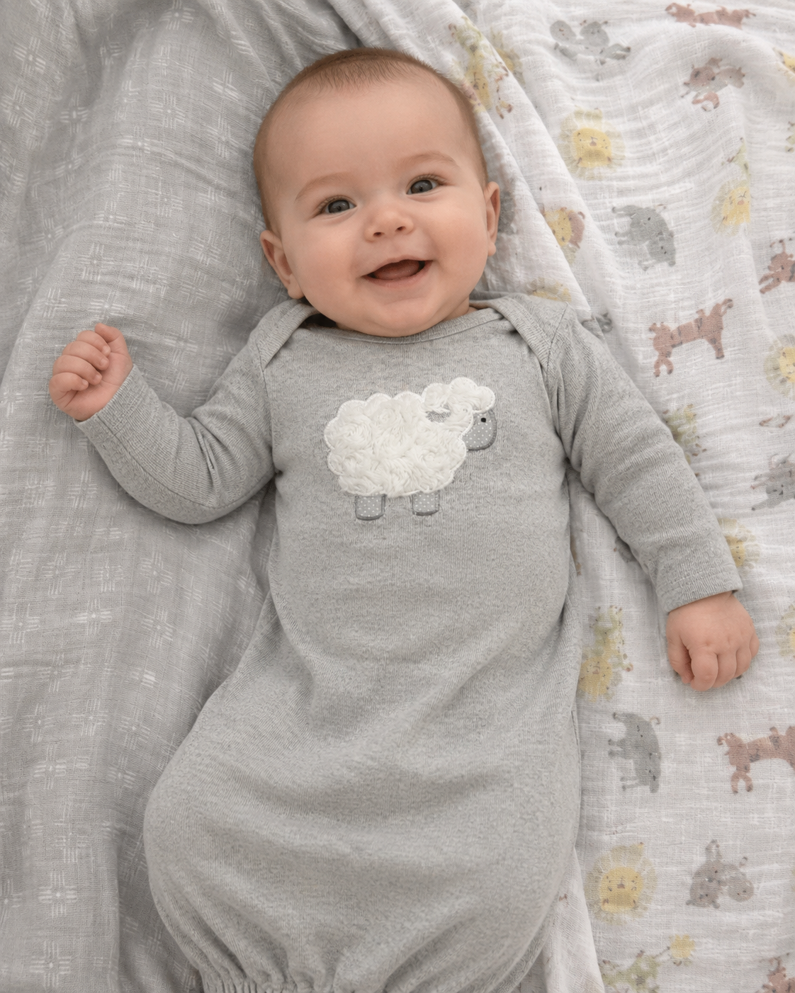 Gray Sheep Newborn Gown