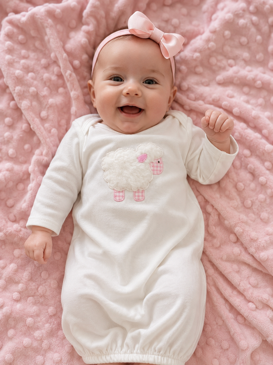 Pink Sheep Newborn Gown