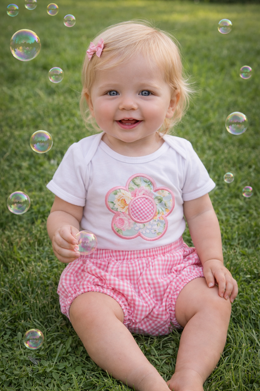 Pink Flower Bloomer Set