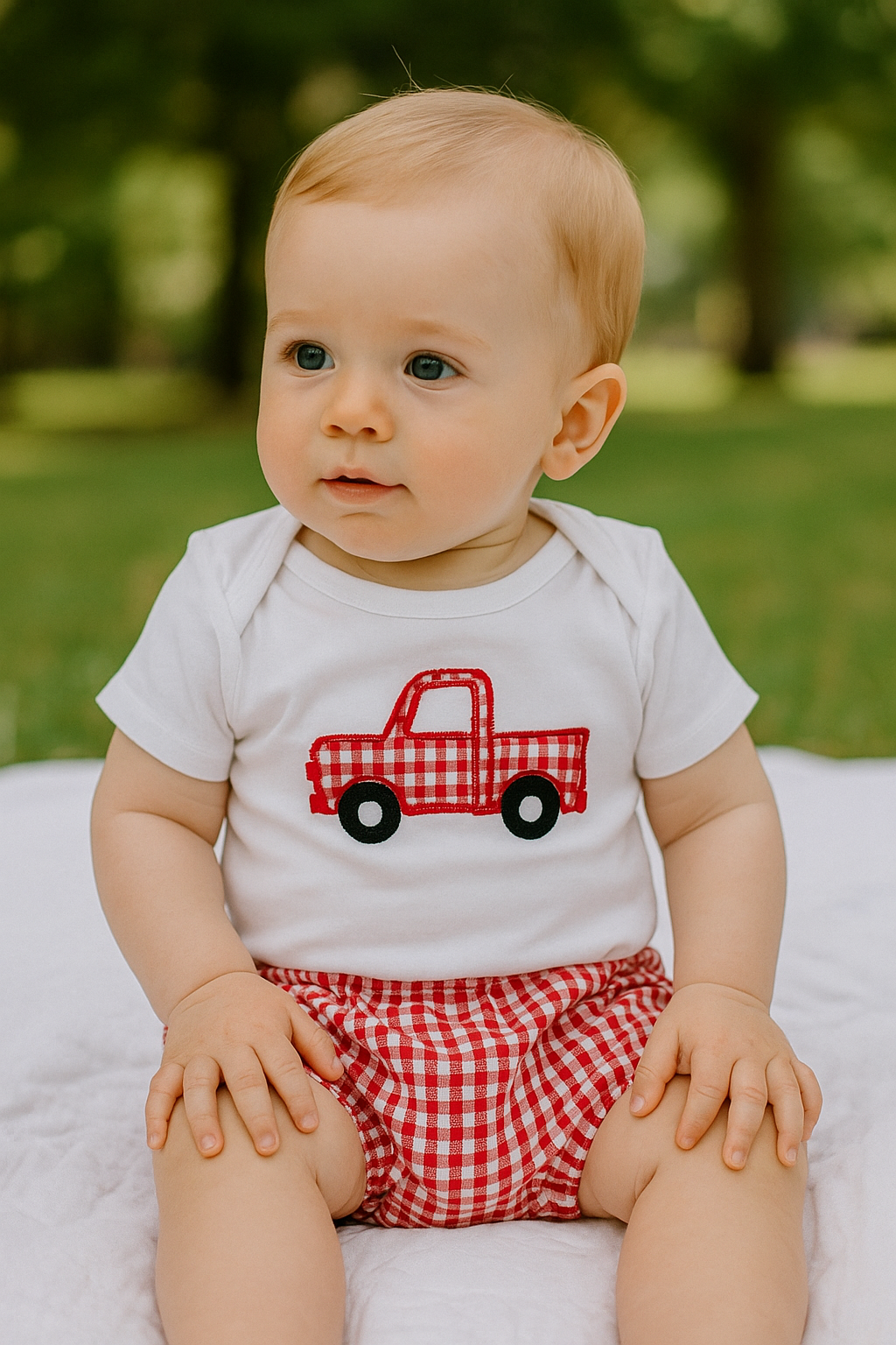 Diaper Cover set-Red Truck applique
