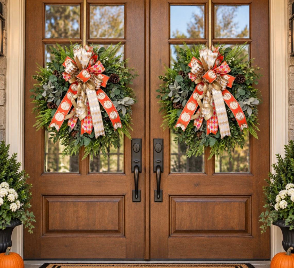 26 inch Fall Foliage Wreath with Designer Bow