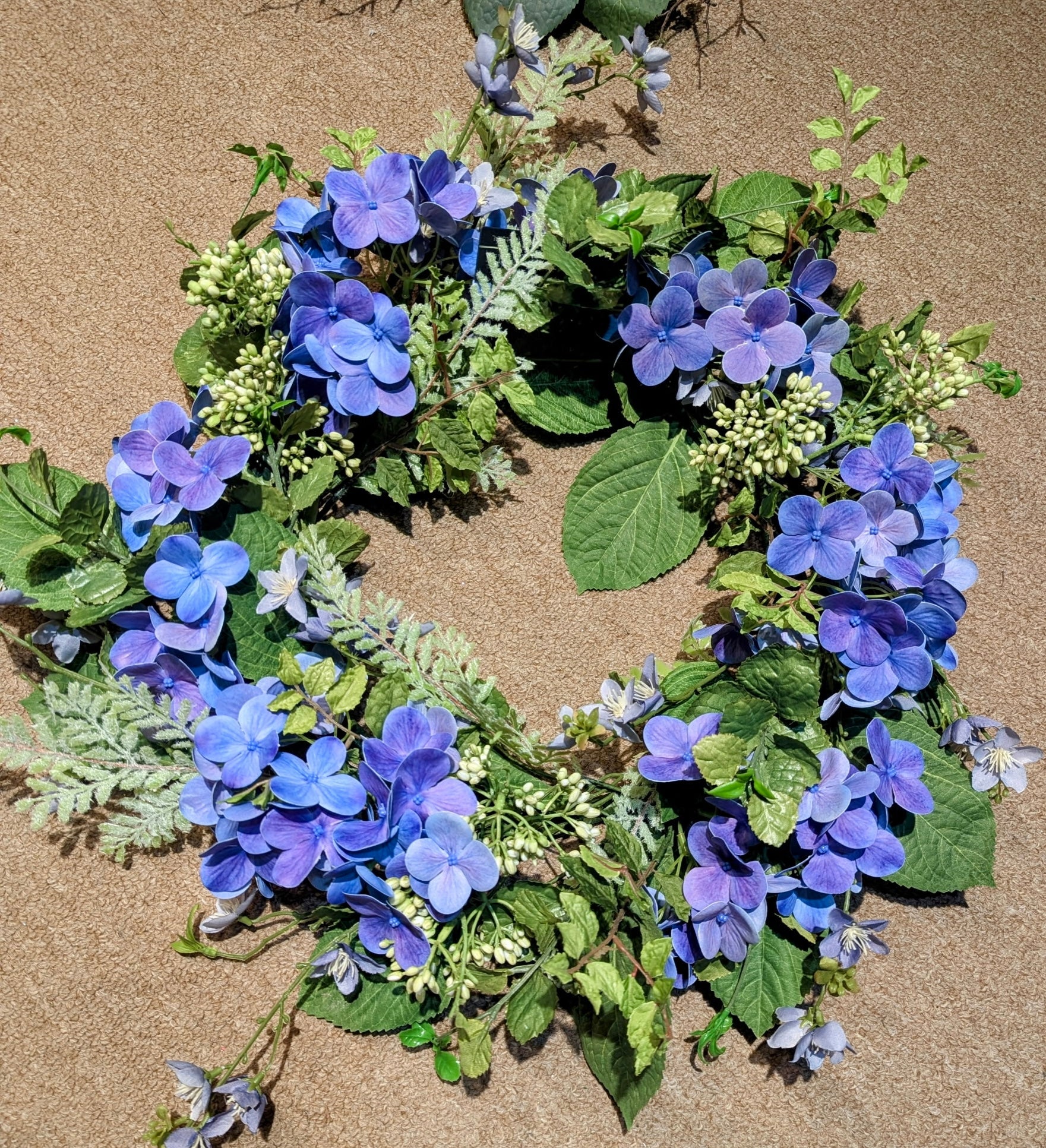 Blue Hydrangea Spring Wreath