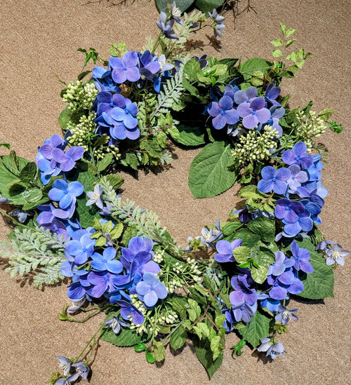 Blue Hydrangea Spring Wreath
