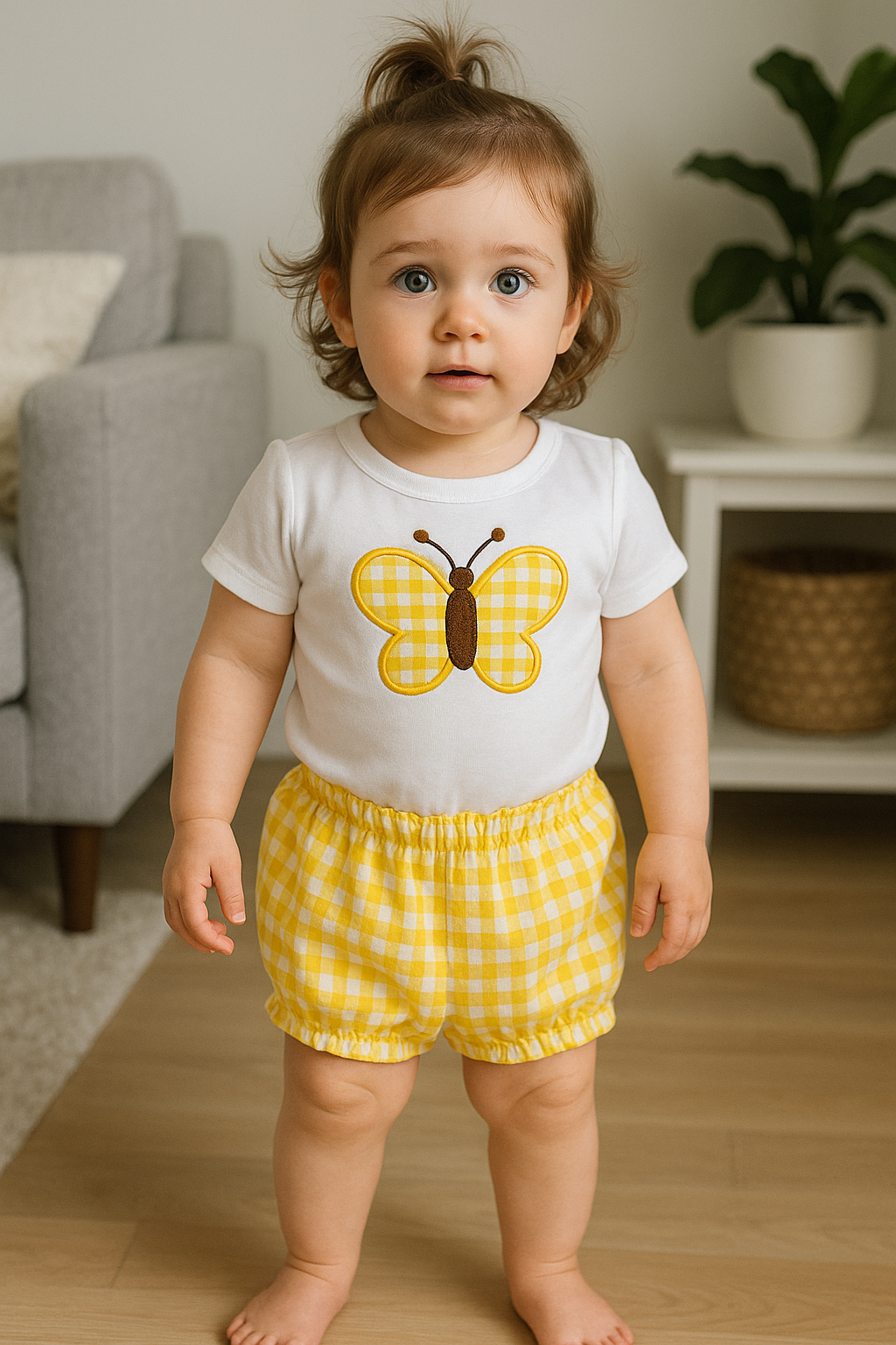 Bloomer Set-Yellow Butterfly applique
