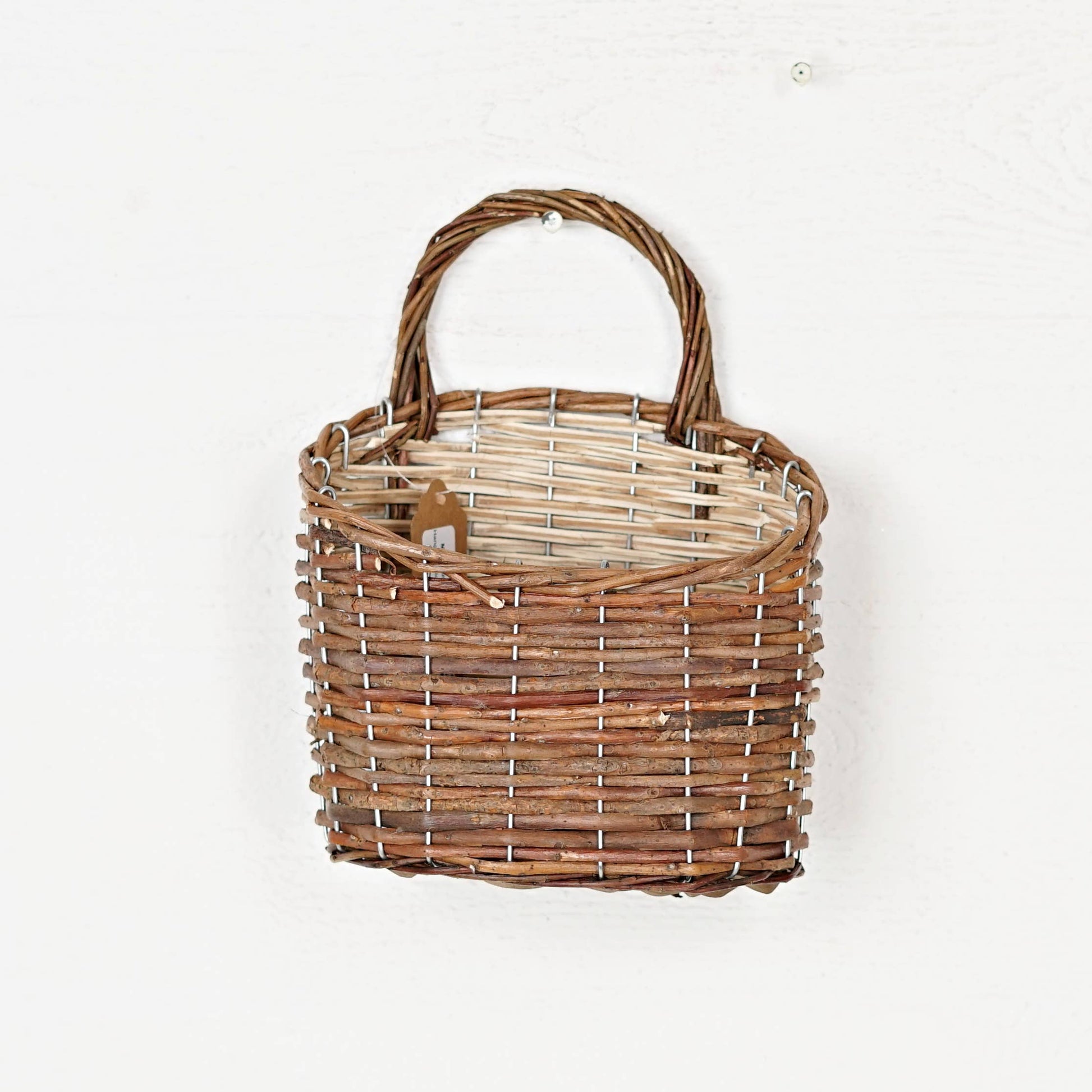 Hanging Willow Basket-Brown-12Hx8.5Lx6Thick-