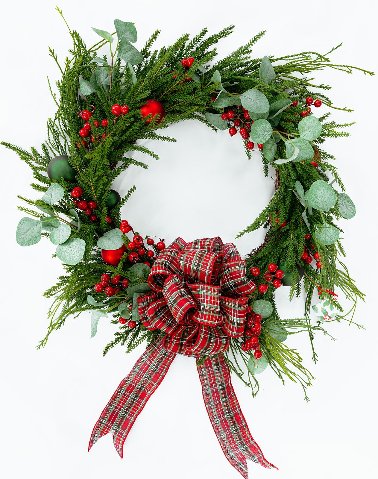 Cypress Plaid Bow Wreath
